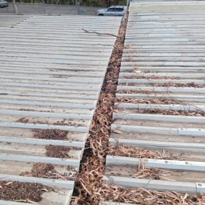 Blocked Gutters in a Commercial Building